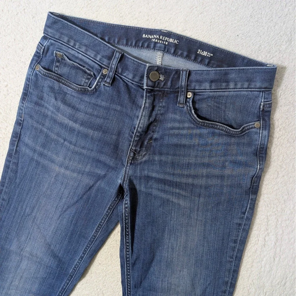 Banana Republic Traveler Jeans Mens 31x30 Blue Slim Fit Stretch Denim‎